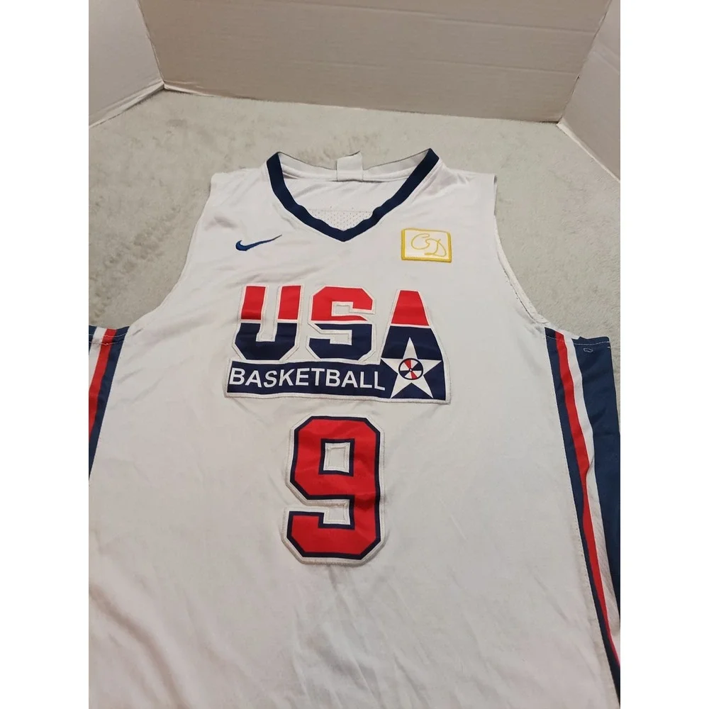 NIKE NBA Michael Jordan #9 1992 OLYMPICS USA White Dream Team Jersey Sz XL