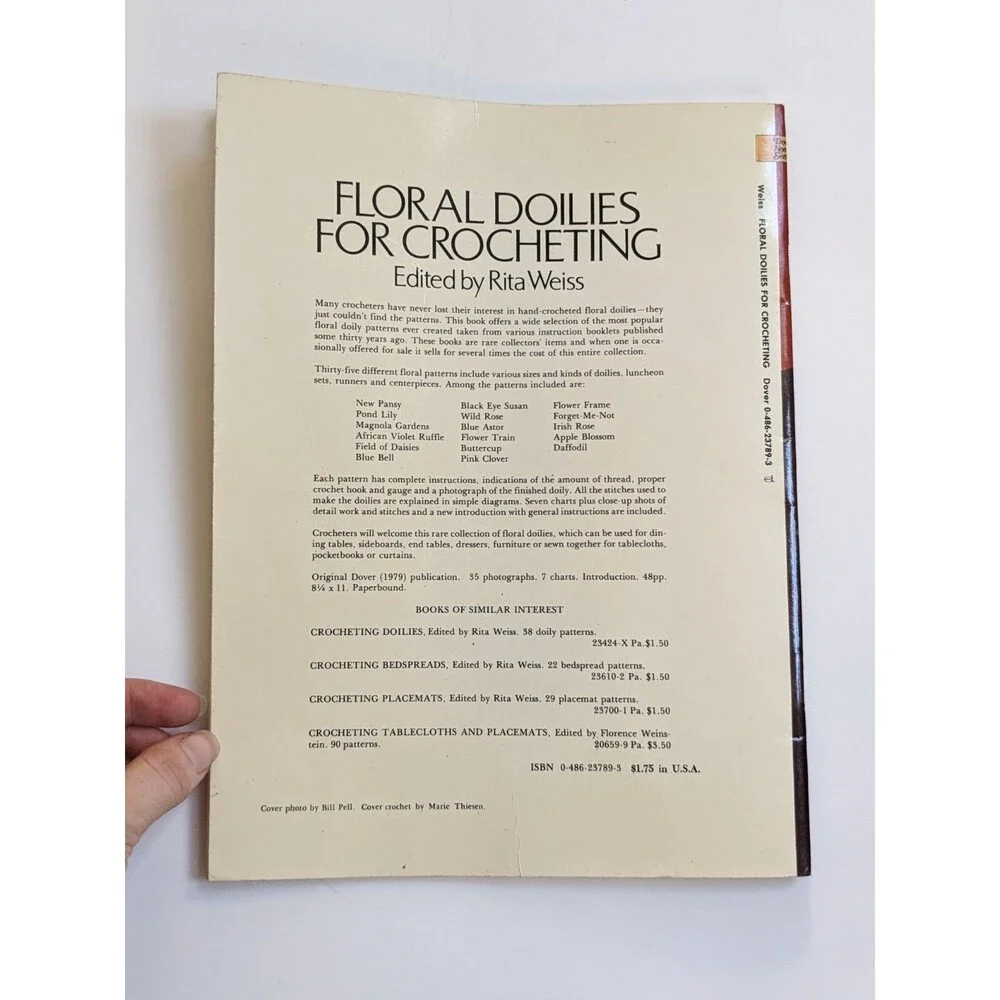 Vintage 1979 Floral Doilies For Crocheting Book 35 Patterns Edited by Rita Weiss