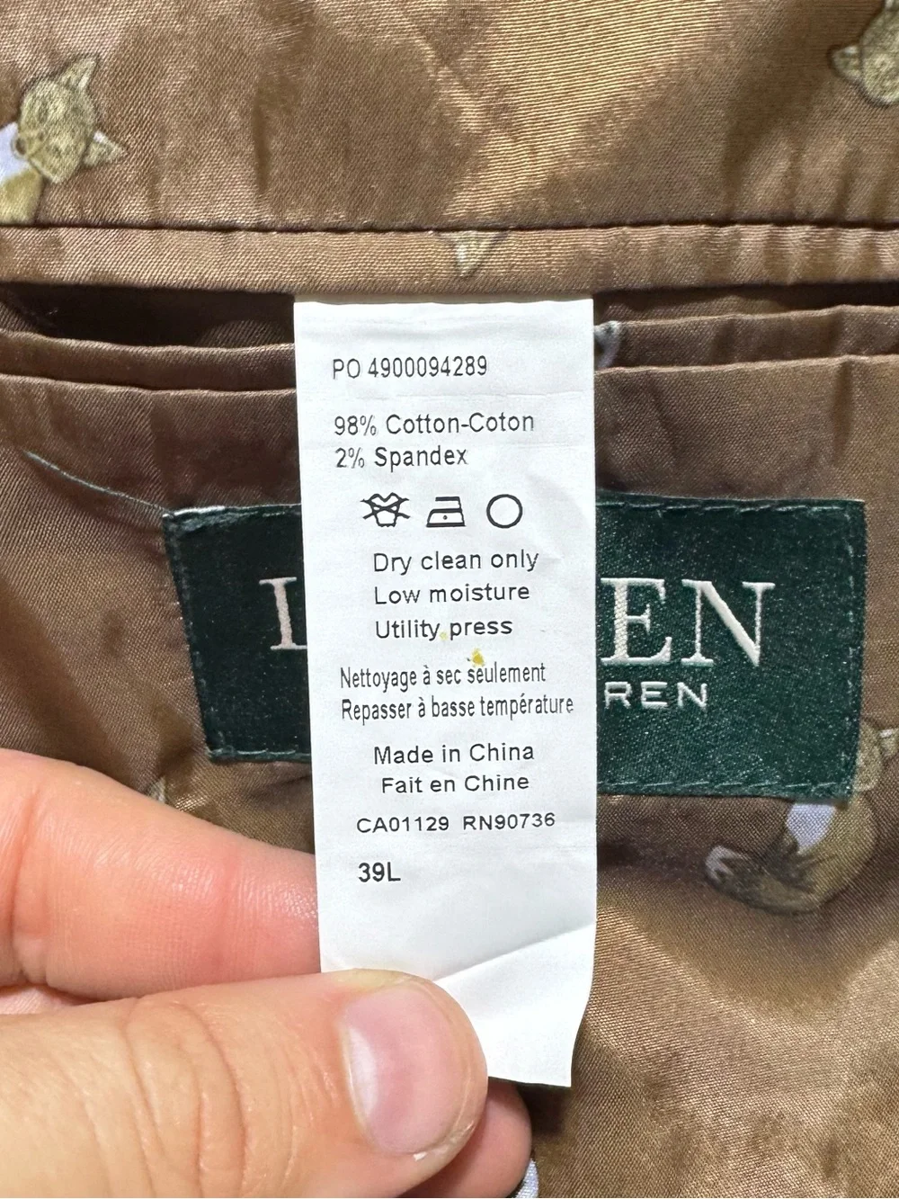 Lauren Ralph Lauren *measurements chest