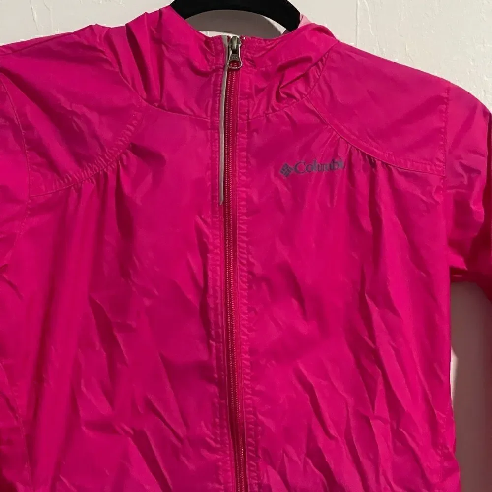 Columbia kids windbreaker pink M 10-12