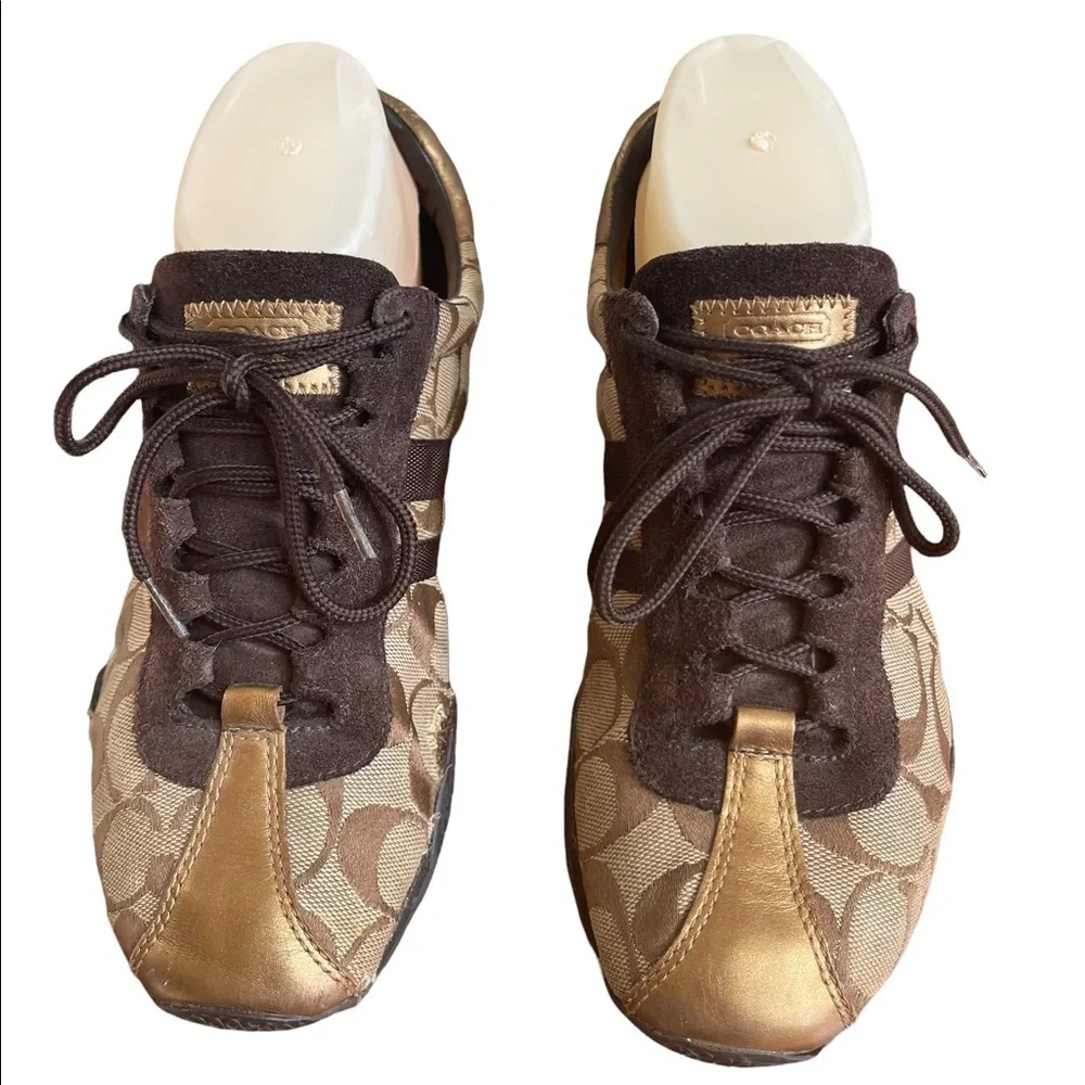 Coach Jayme Brown CC Print Sneakers Size: 8‎