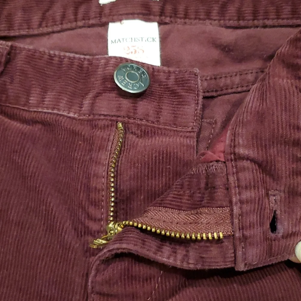 Womens J. Crew Matchstick burgundy corduroy jeans size 25S
