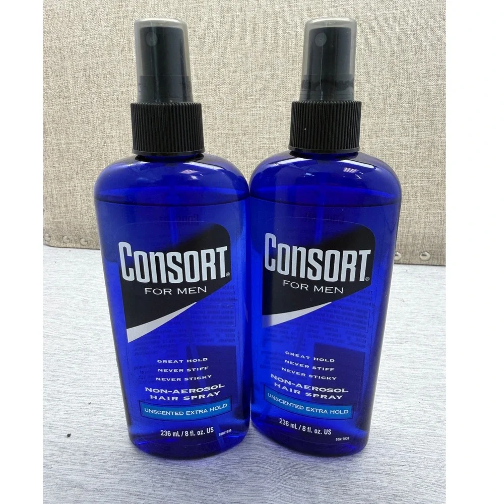 2 Pack Consort For Men‎ Non-Aerosol Hair Spray Unscented Extra Hold 8oz Bottles