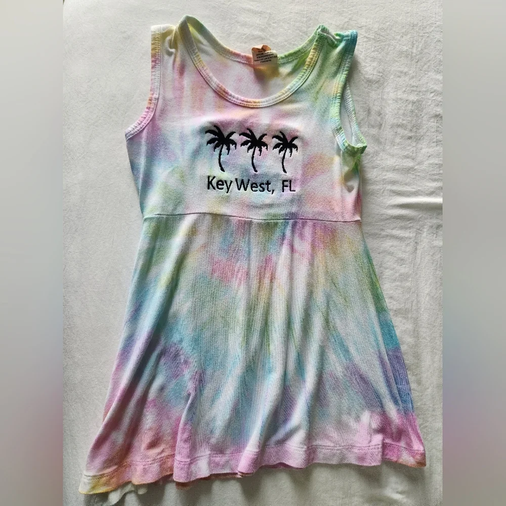 Little Girl's Tie Dye Key West Sundress‎ 100% Cotton Made In USA - Size 4/5