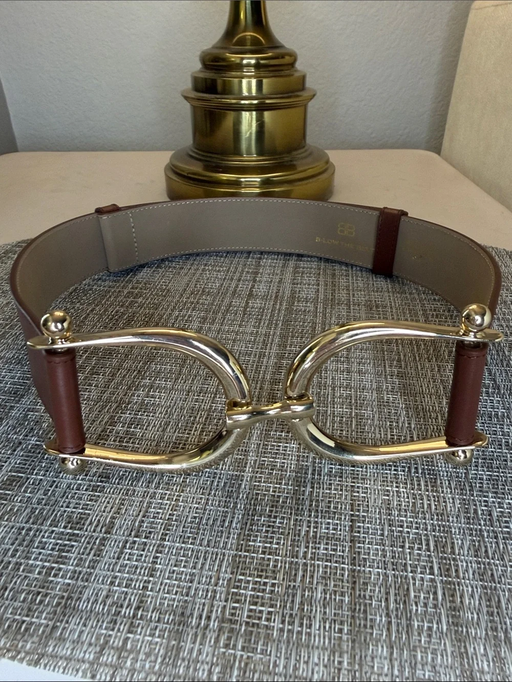 B-Low the Belt Brown Leather Belt with Gold Horsebit Buckle
