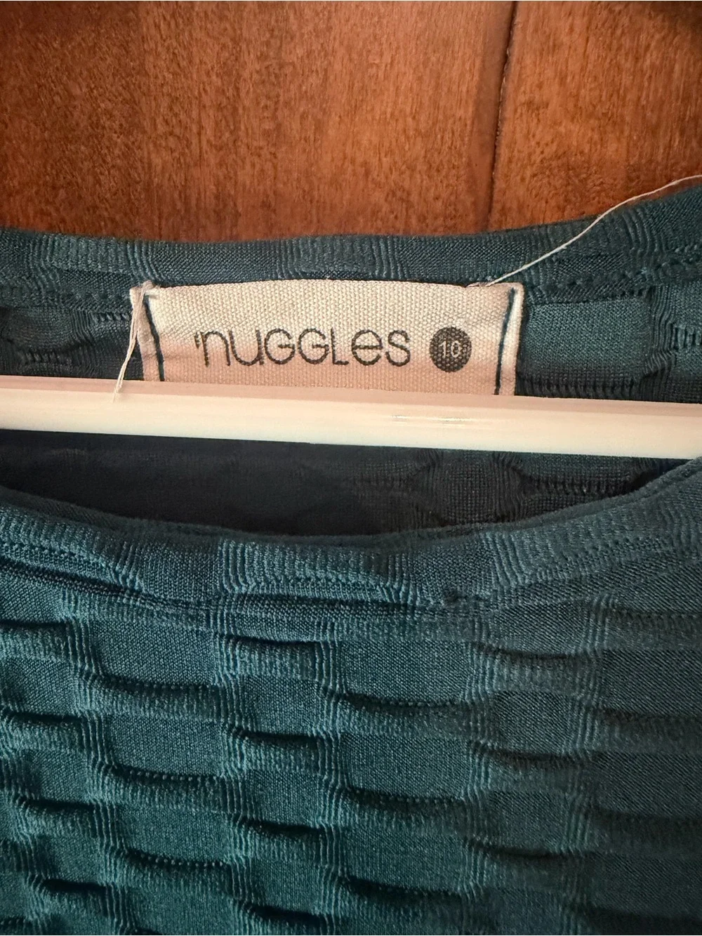 Teal Textured Ruffle-Hem Women's Dress