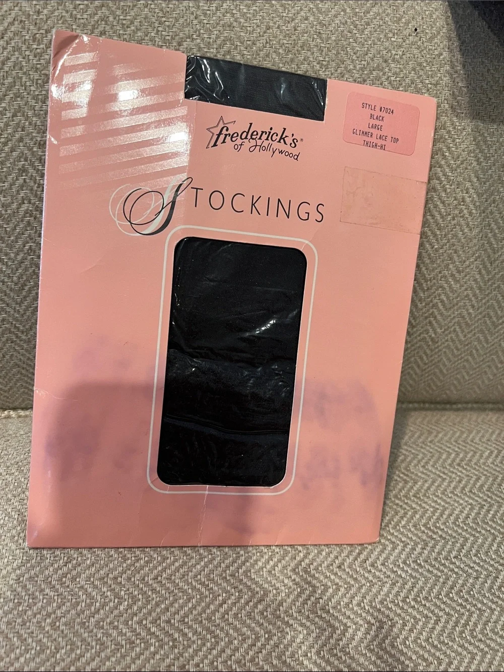 Frederick's of Hollywood Black Sheer thigh high Stockings large