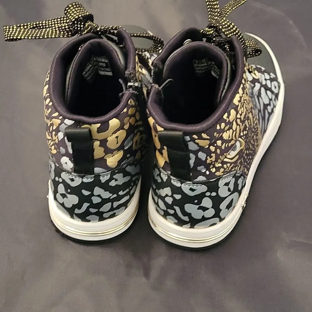 Skechers black leopard