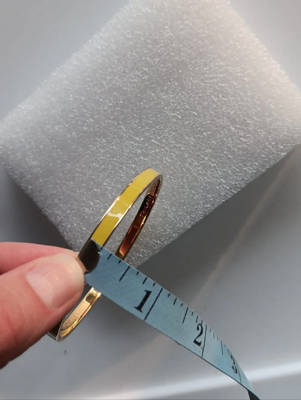 Kate Spade So Far So Good Enamel Bangle Bracelet Yellow Gold 2.5