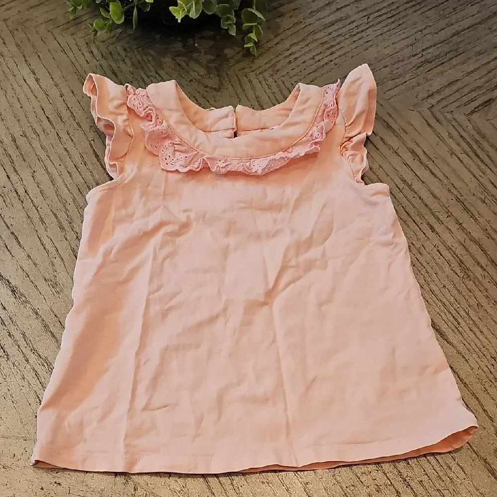 Pink Ruffled Kids Top Size 5T