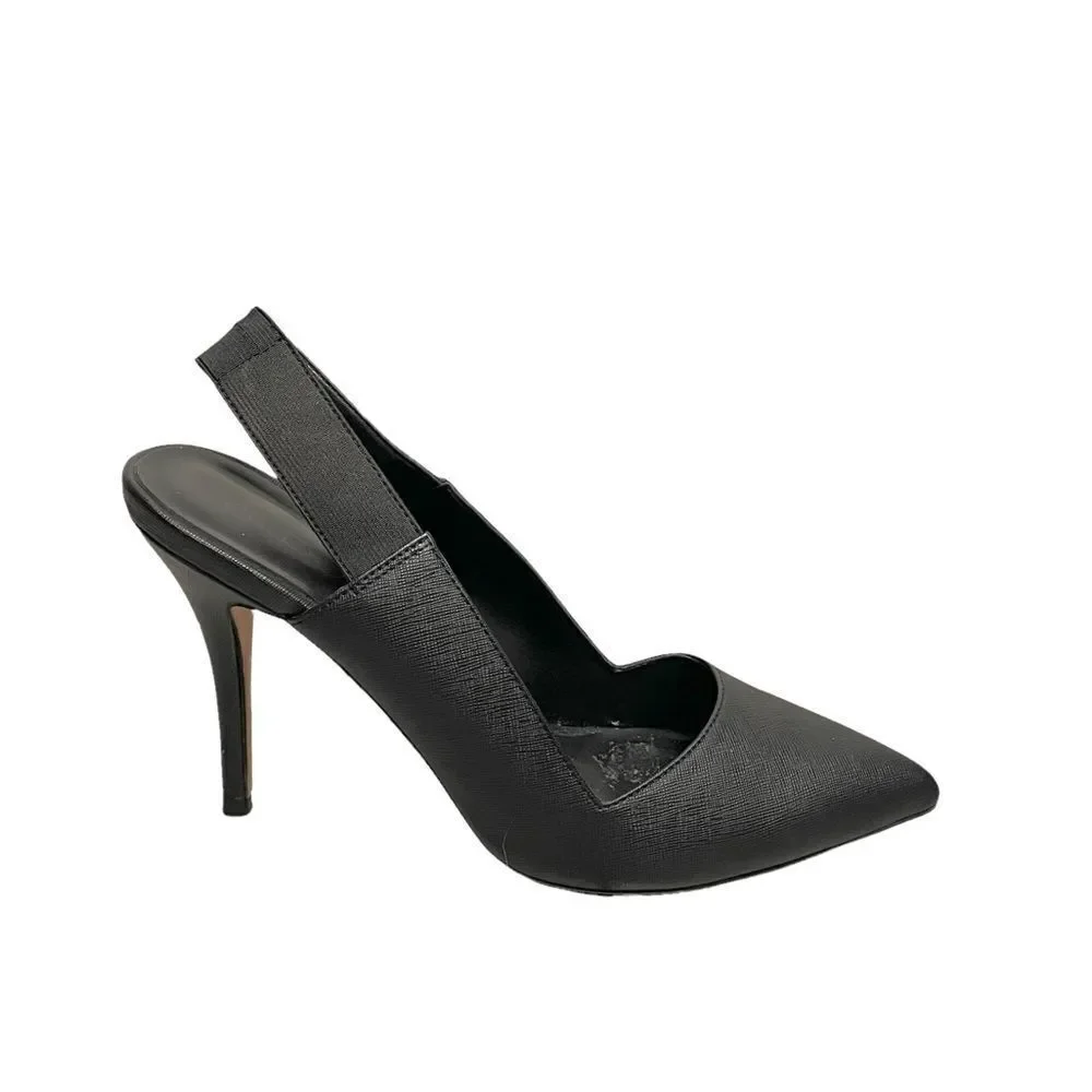 ALDO Black Leather Pointy Toe Slingback Pumps High Heels 9