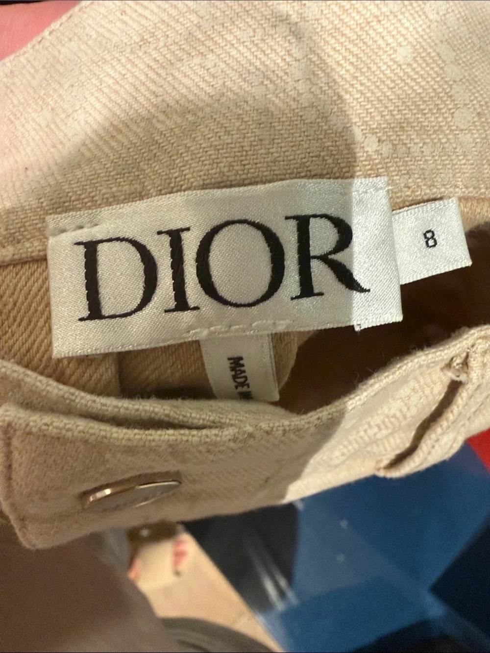 Dior Kids Authentic Cream DIOR Logo Jean Shorts