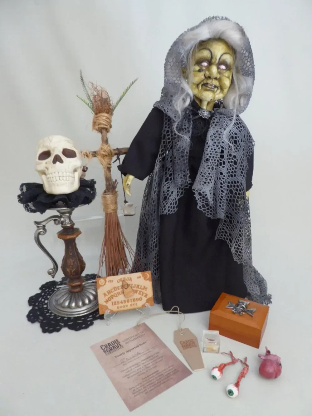 OOAK 19” WITCH HAG VOODOO HALLOWEEN HORROR UNDEAD DOLL PROP ODDITY