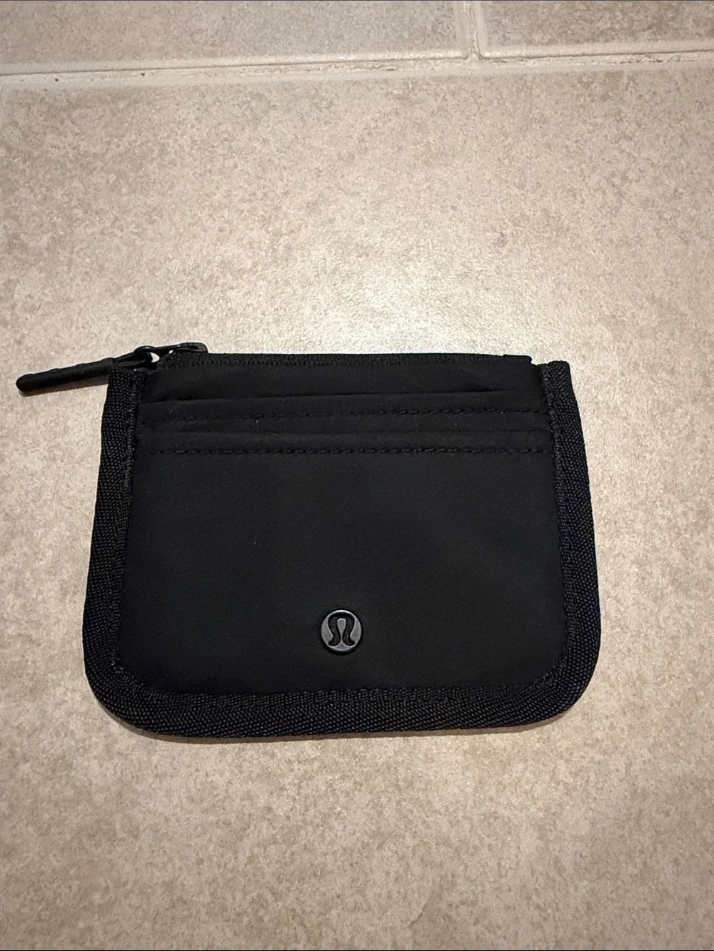 lululemon athletica Black Slim Zip Card Pouch