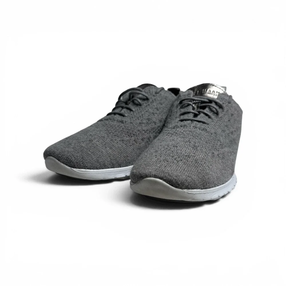 ole Haan ZERØGRAND Stitchlite Gray Knit‎ Oxford Sneakers Women's 8B