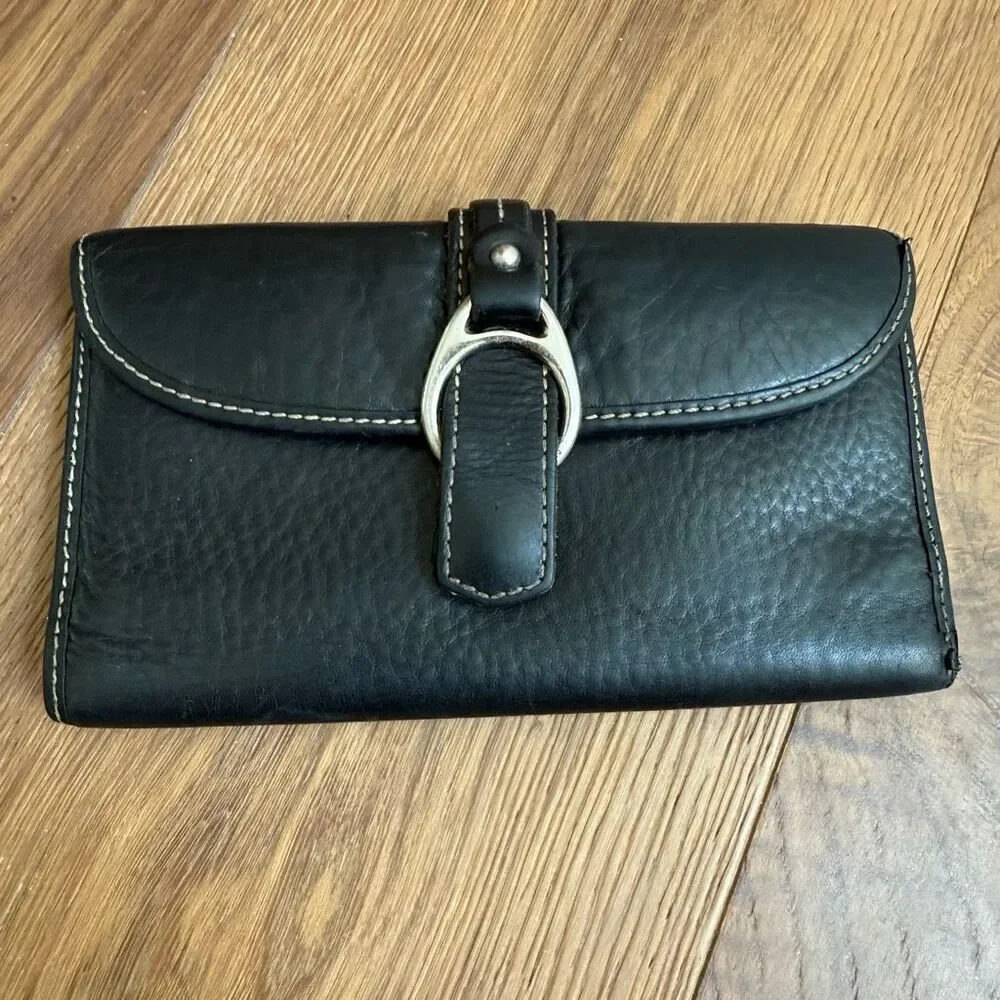 Dooney & Bourke 1975 Anniversary Collection Black Genuine Leather Wallet