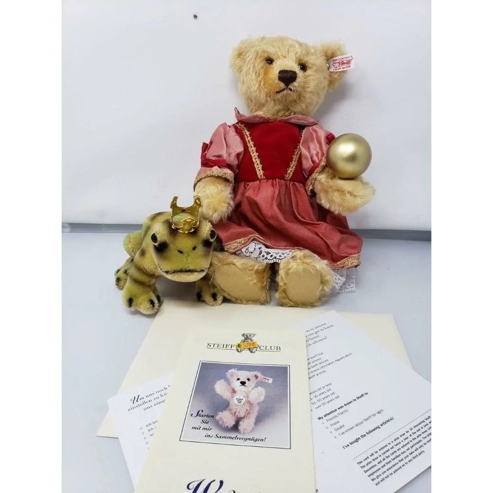 New in‎ box Steiff Princess Bear & Frog Prince 2002 Retired RARE Limited Edition