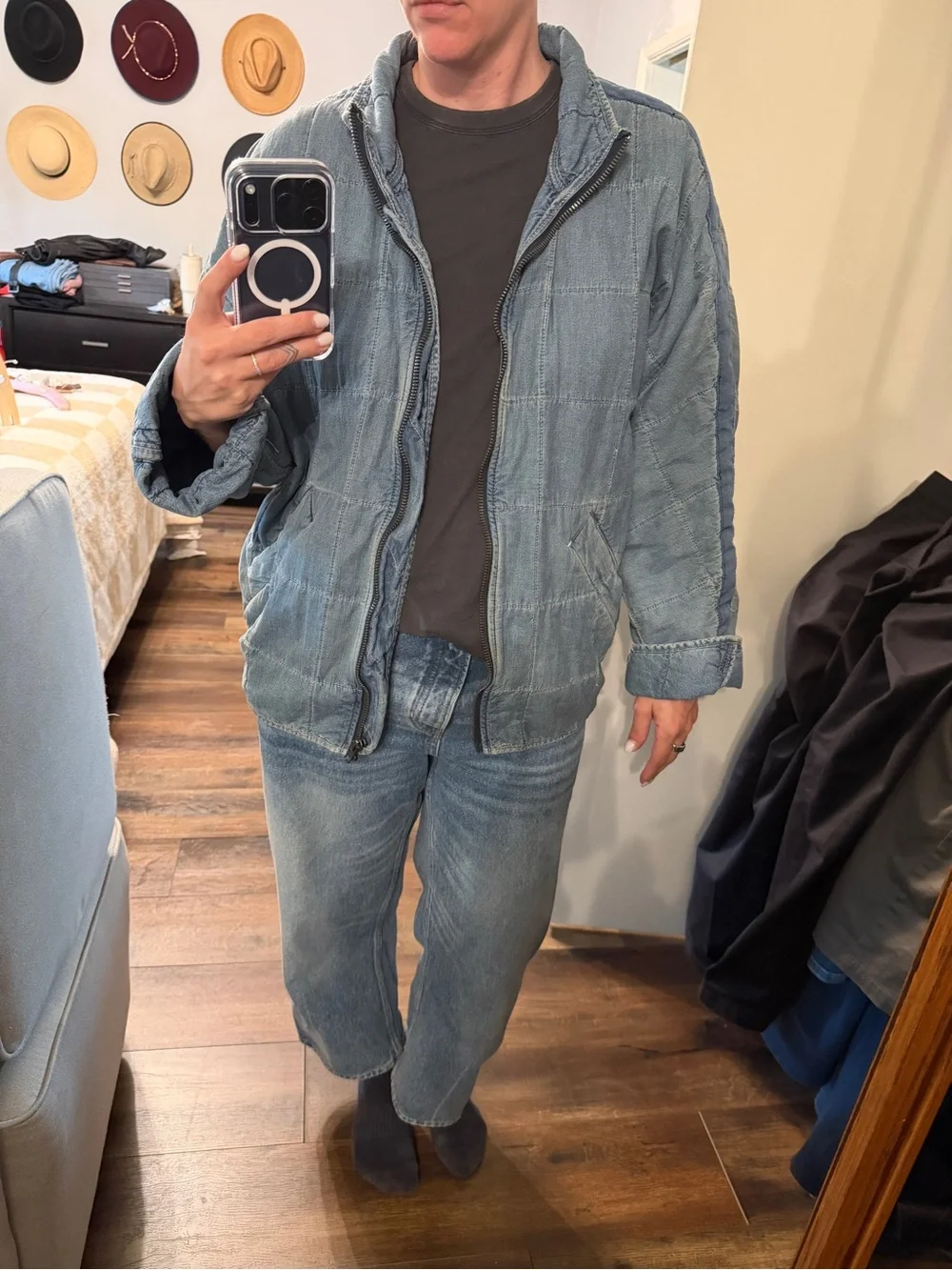 Free People quilted denim