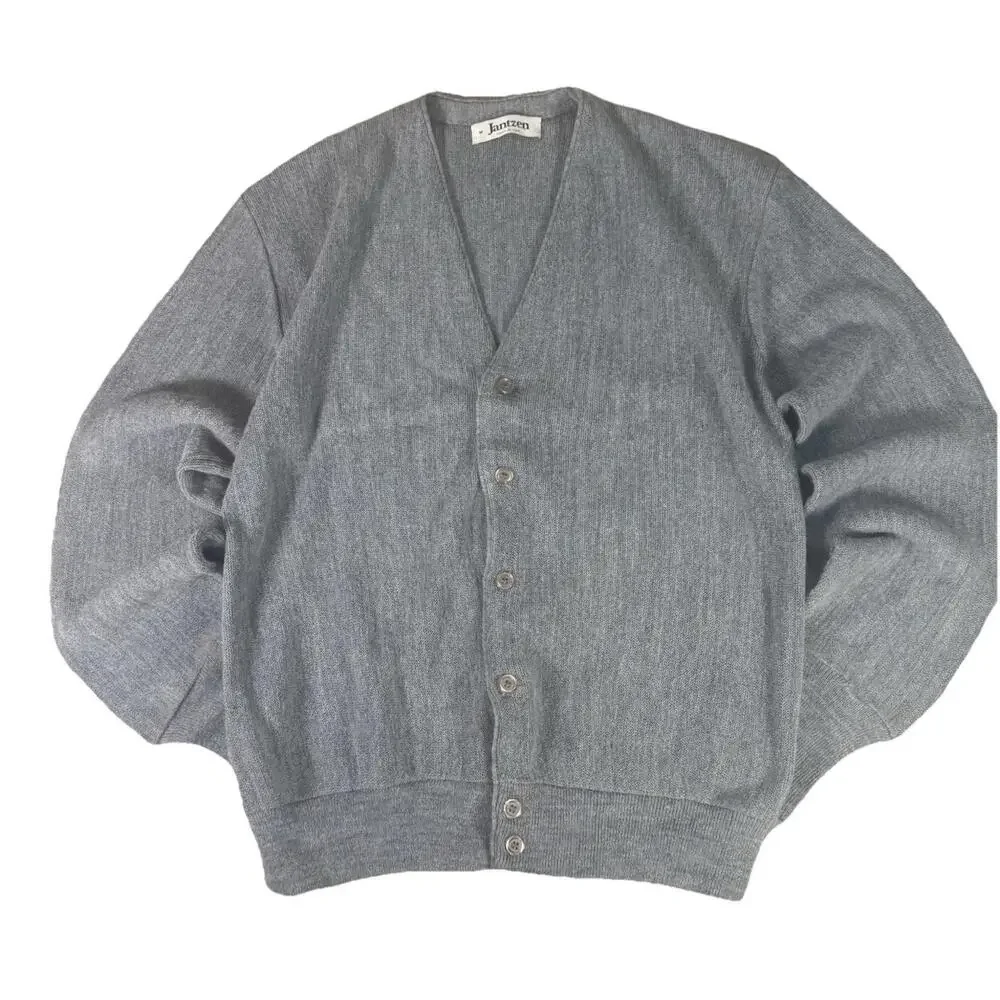 Vintage Jantzen Cardigan Sweater‎ Knit 80s USA Kurt Grandpa Grunge Cobain Medium