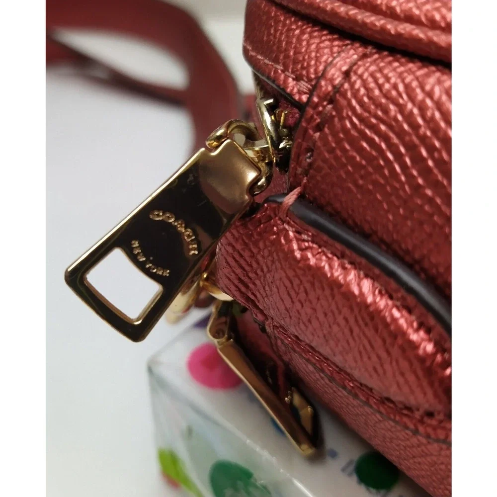 Coach red leather