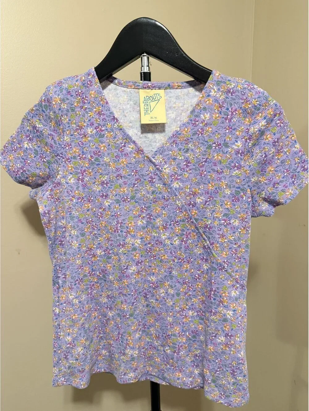 Thereabouts Lavender Floral Print Top Girls XL