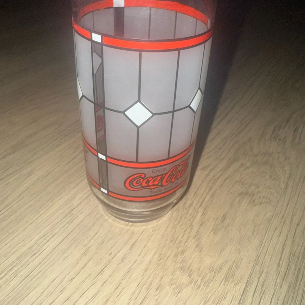 Coca-Cola Glass with Red and White‎ Pattern