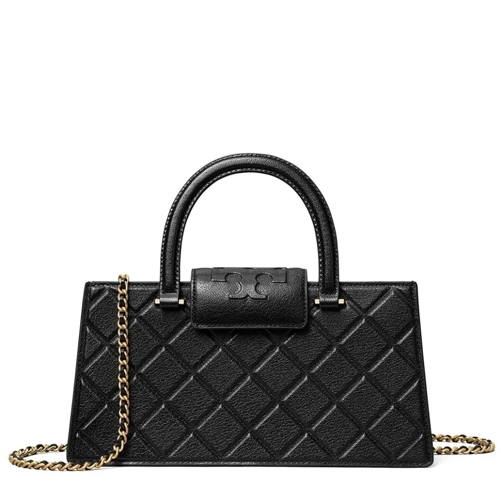 Tory Burch New York Fleming East-West Satchel Leather Black Small NWT