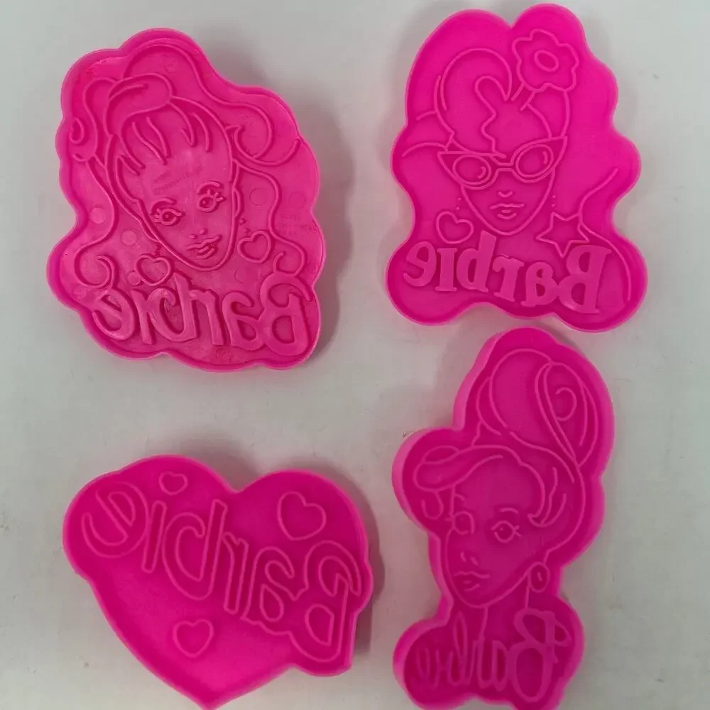 Wilton‎ Mattel 1992 Pink Barbie Cookie Cutters Set of 4