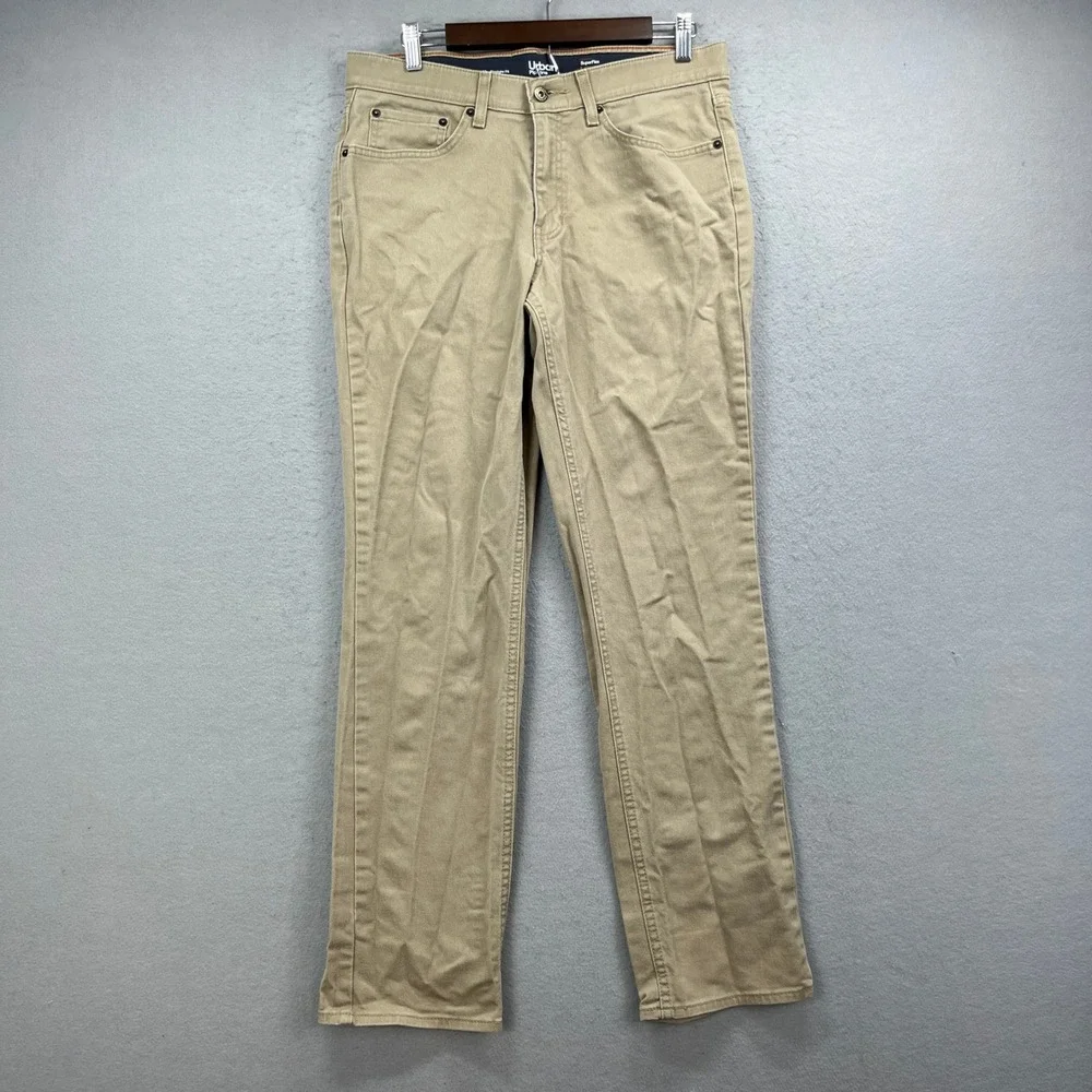 Urban Pipeline Jeans Men 32x32 Tan Denim Straight Fit SuperFlex UltraFlex Preppy
