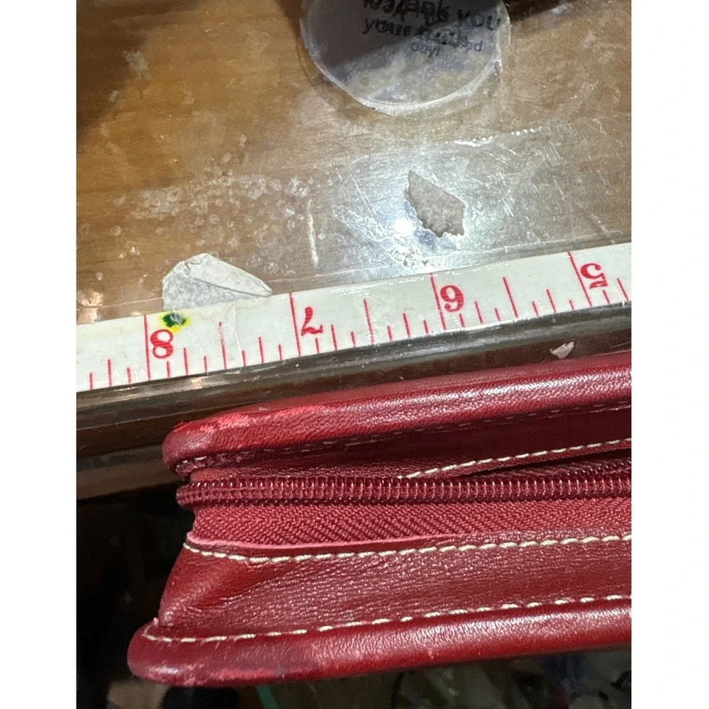Franklin Covey Red‎ Nappa Leather Zip Around 7 Ring Planner Organizer 27227