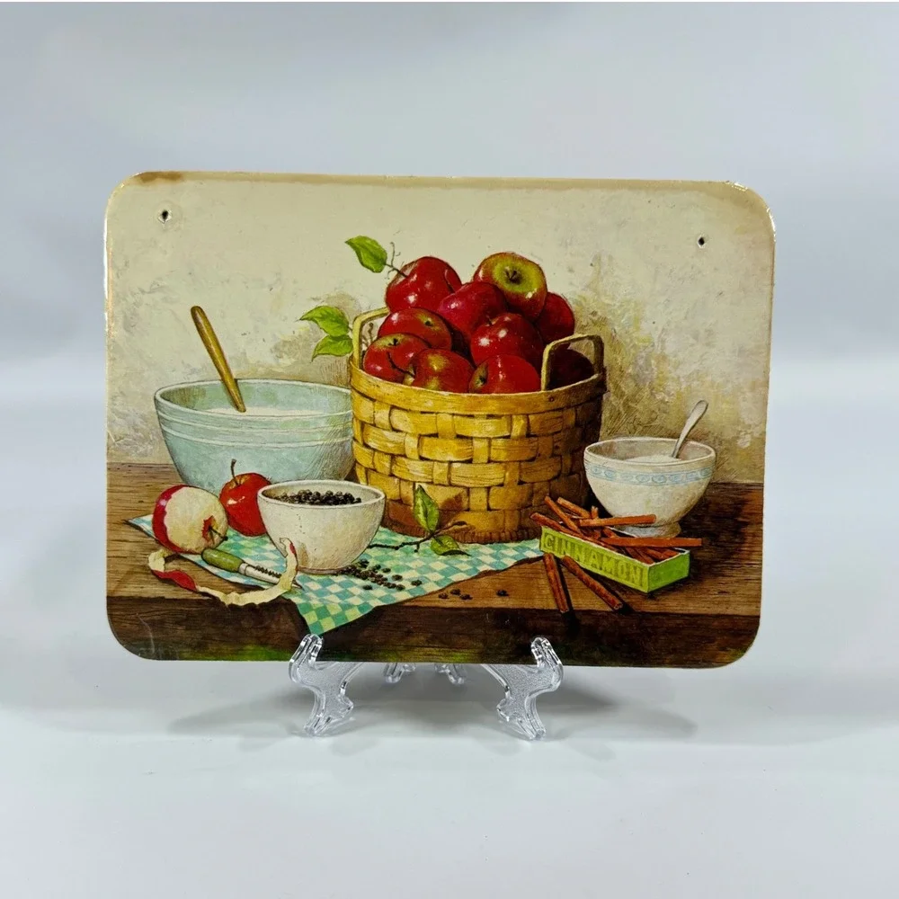 VTG Apple Harvest Cork Placemat Hot Pad‎ Small Multicolor Country Cottagecore