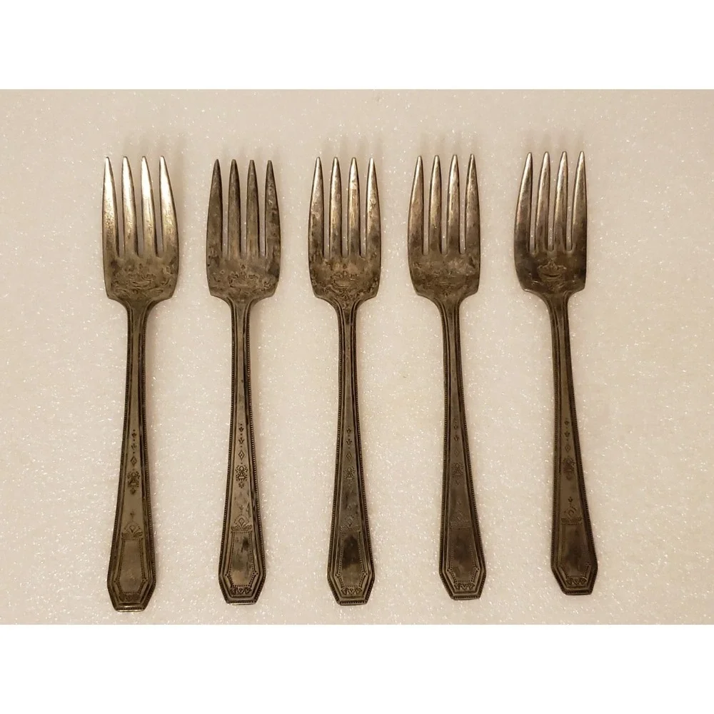 Monroe Silver‎ Co Lot Of 5 Salad Forks Vtg Company Pattern