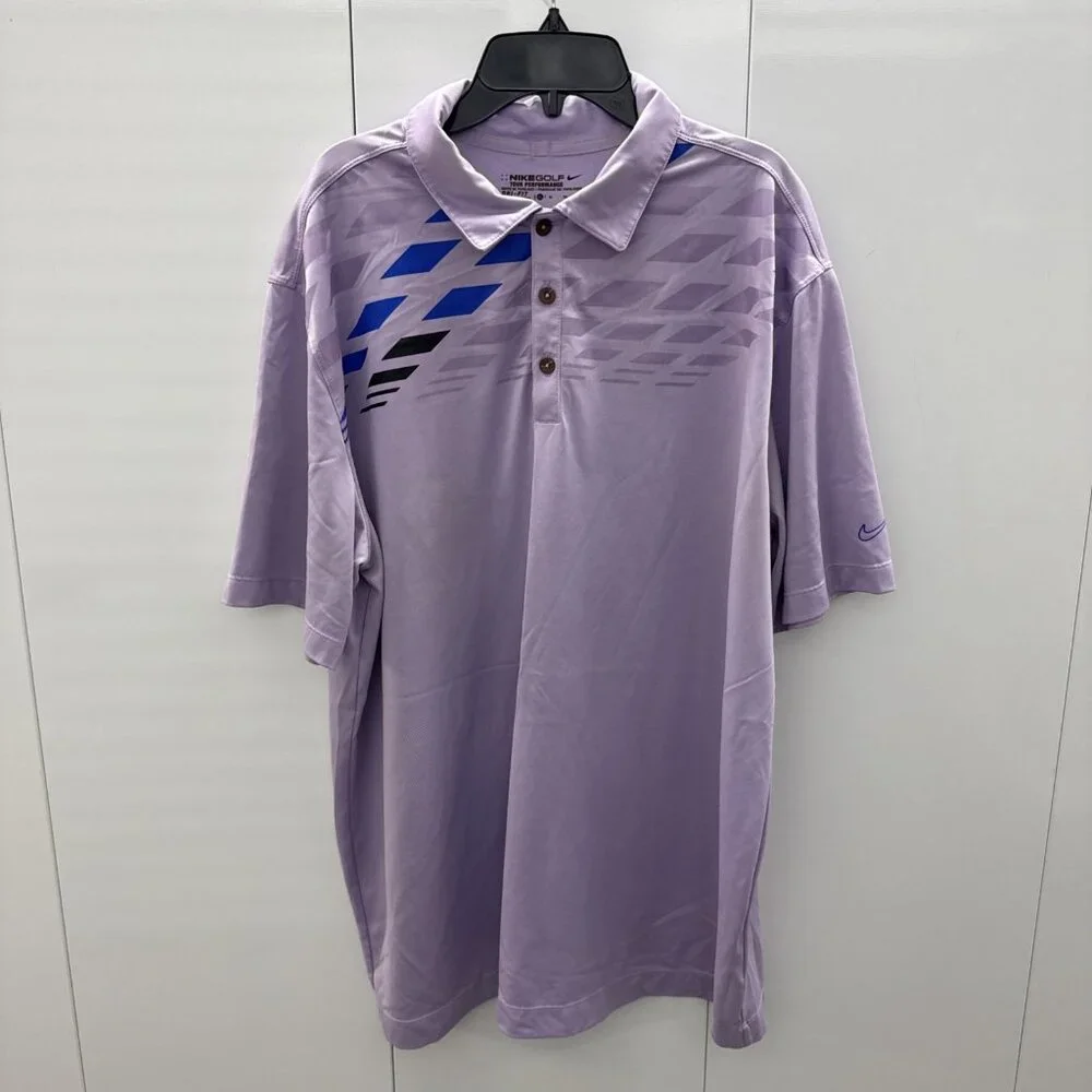 Nike Golf Tour Performance Dri-Fit Polo Shirt-Purple W/ Graphic. Men's Size‎ XL