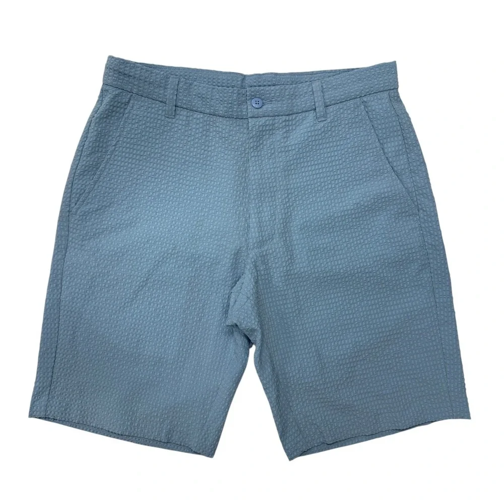 FootJoy Textured Seersucker Golf Shorts Mens 32 Blue‎ Performance Stretch FJ
