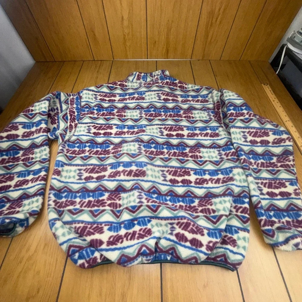 Vintage Columbia‎ Sportswear Mens Fleece Pullover Geometric Tribal Made in USA L