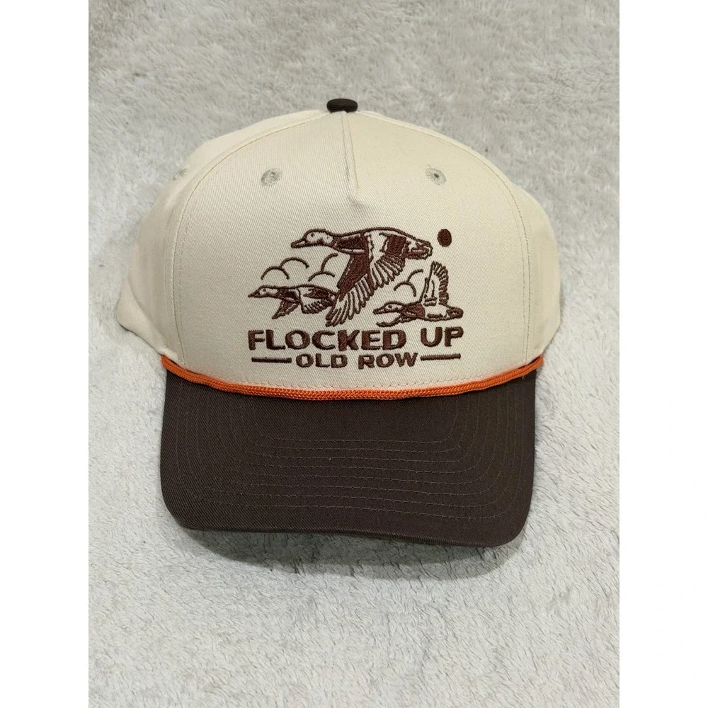 NWT Old Row‎ Flocked Up Rope Hat Ivory Trucker Snapback Cap Hunting