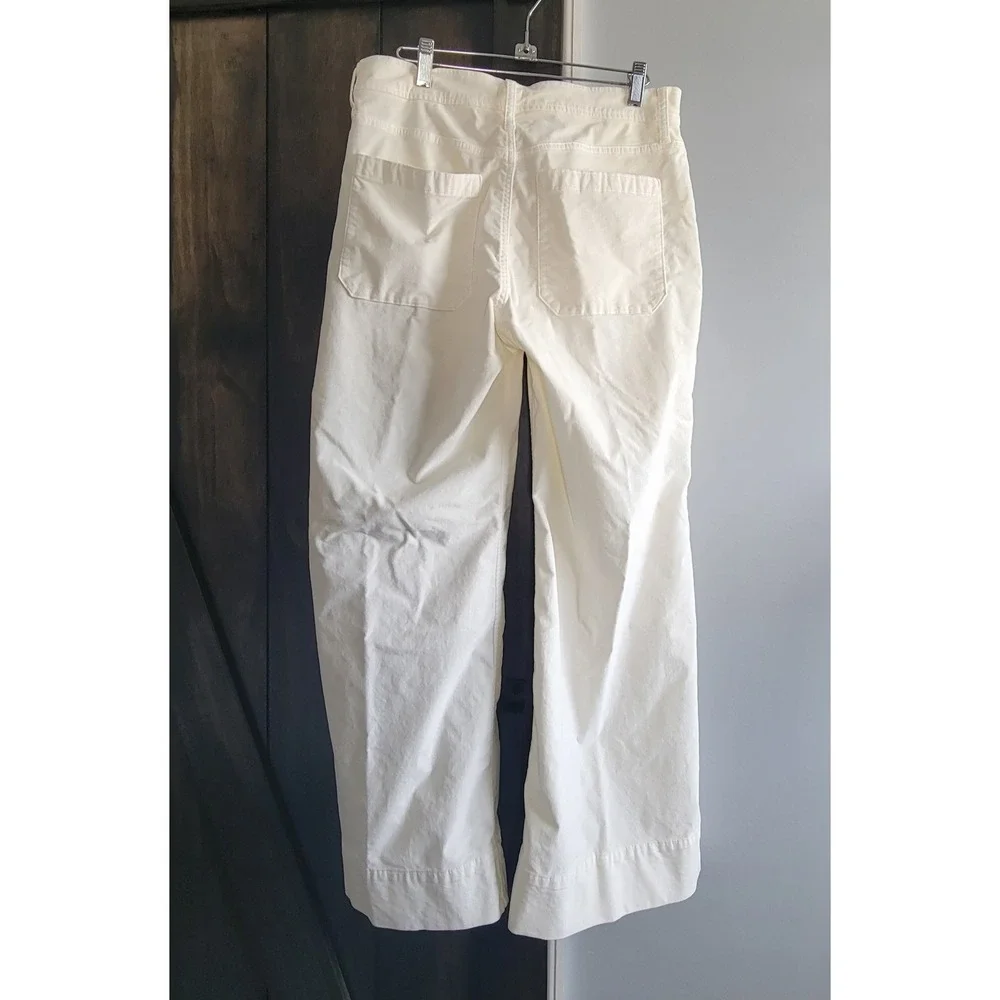 J.Crew Wide-Leg Velvet‎ Sailor Trouser Women's Size 29 Petite Ivory NEW