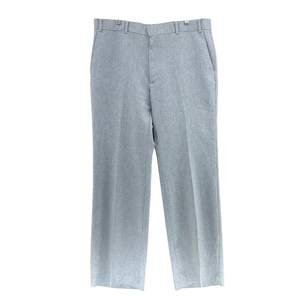 VTG Talon Zipper Plaid Check Dress Pants Light Blue 36x31 50s‎ eclecticgrandpa