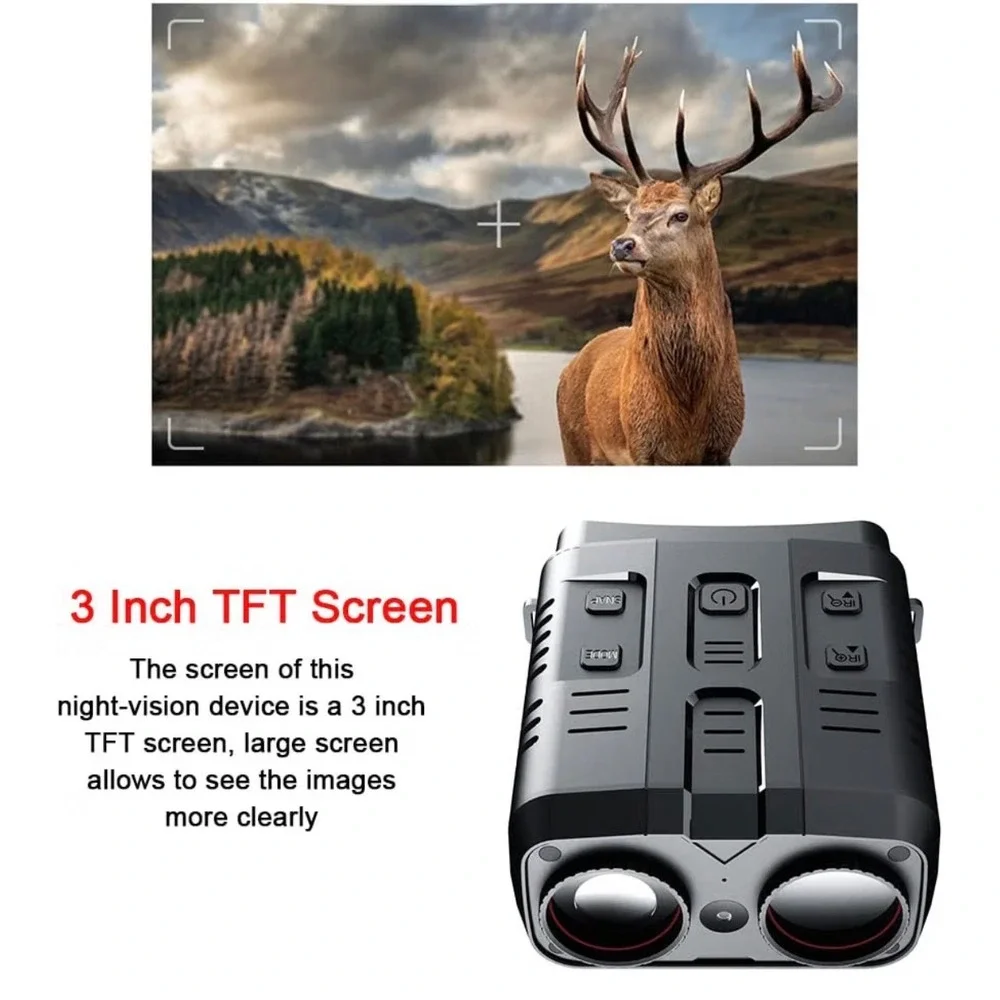 TacRight Night Vision Pro‎ 4K Binoculars 10x Zoom Infrared Digital Device Black