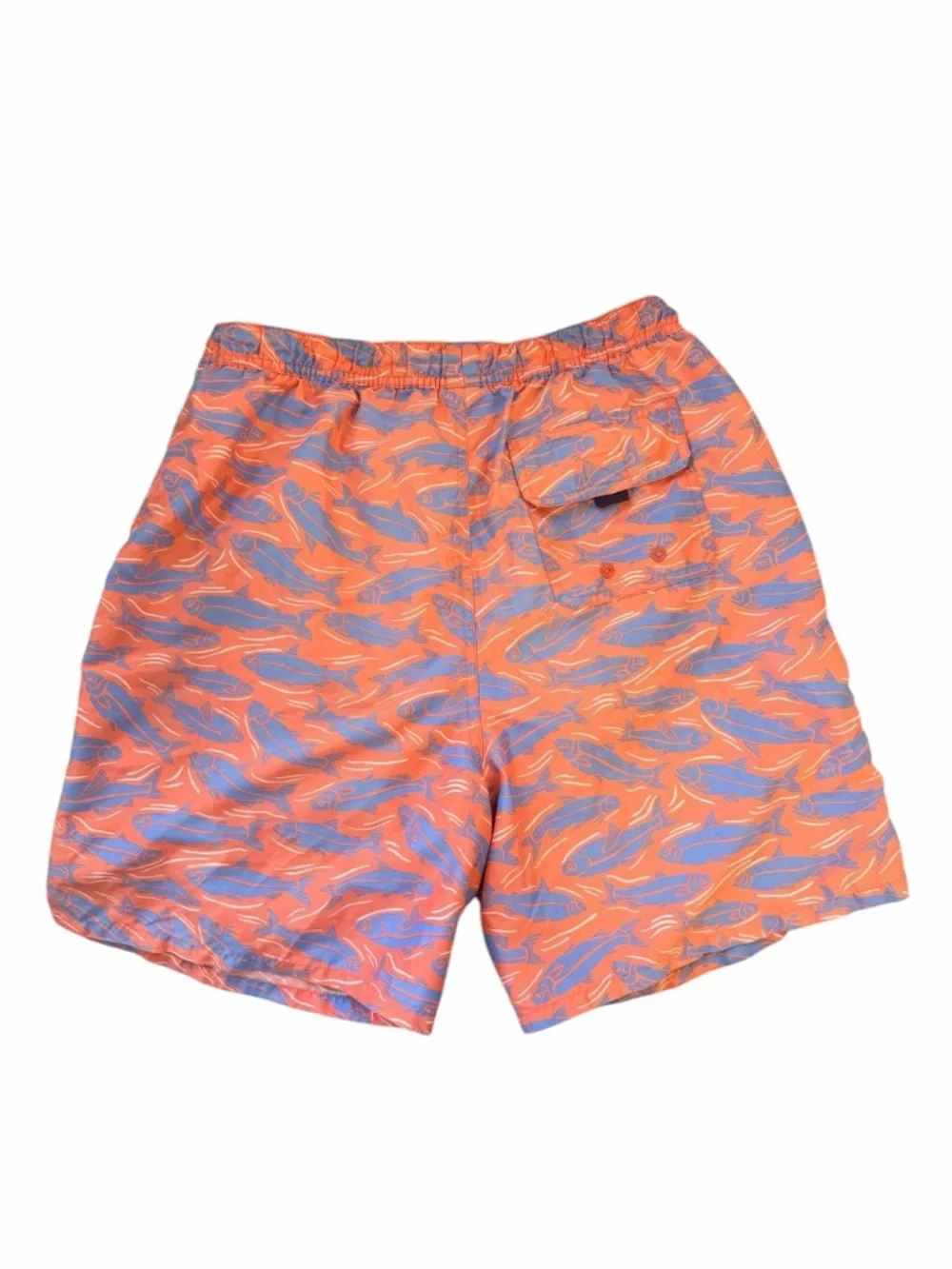 Vineyard Vines Fish Print Swim Trunks Coral Blue Men’s XL