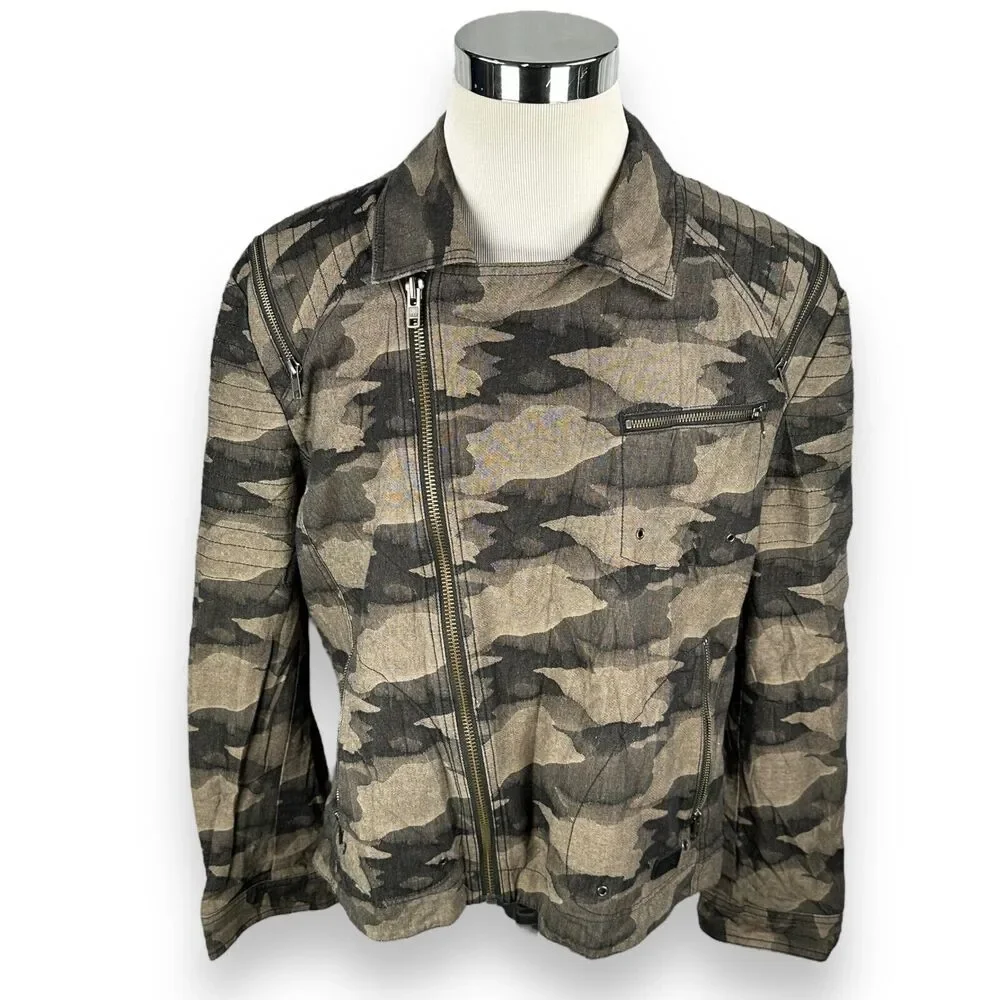 Prps Camo Jacket Women's 3XL XXXL Camouflage Asymmetrical Zip Streetwear‎ Cotton