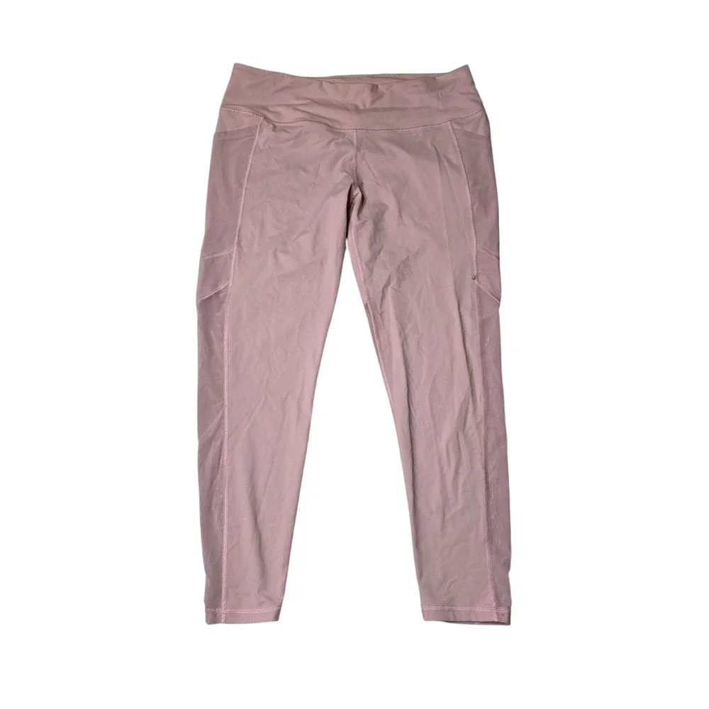 Victoria Sport Knockout Leggings XL Pink Mesh‎ Panel Pockets Activewear Yoga K3