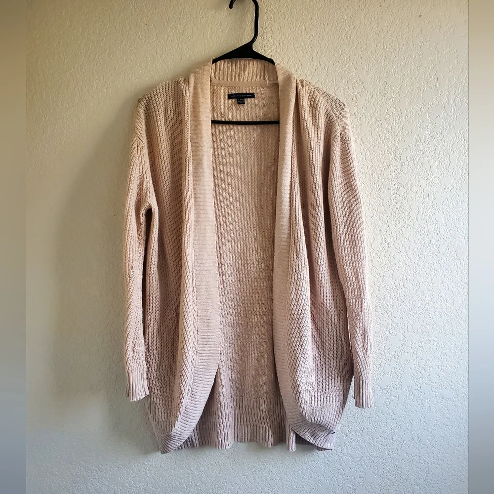 American Eagle‎ Open Front Cardigan Knit Sweater Beige Layering Boho Comfy