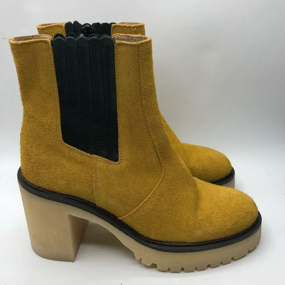Free People James Chelsea Suede Boots Mustard Size EU 39 / US 9