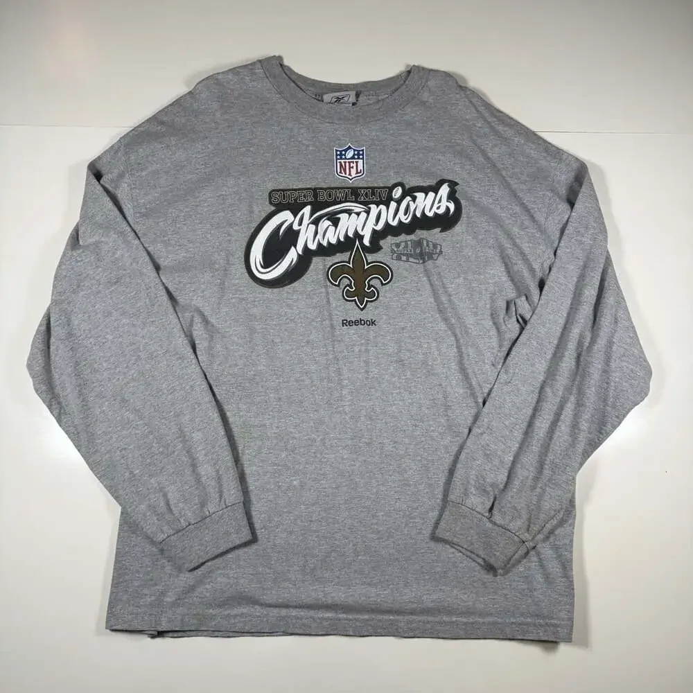 Reebok NFL New Orleans Saints Super Bowl XLIV Champions Long Sleeve XL