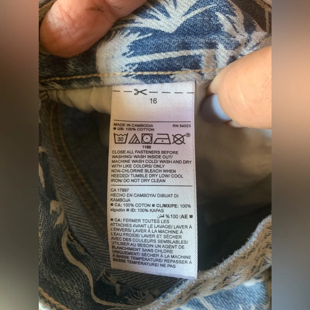 Old Navy Pineapple Print Girls Jean Shorts