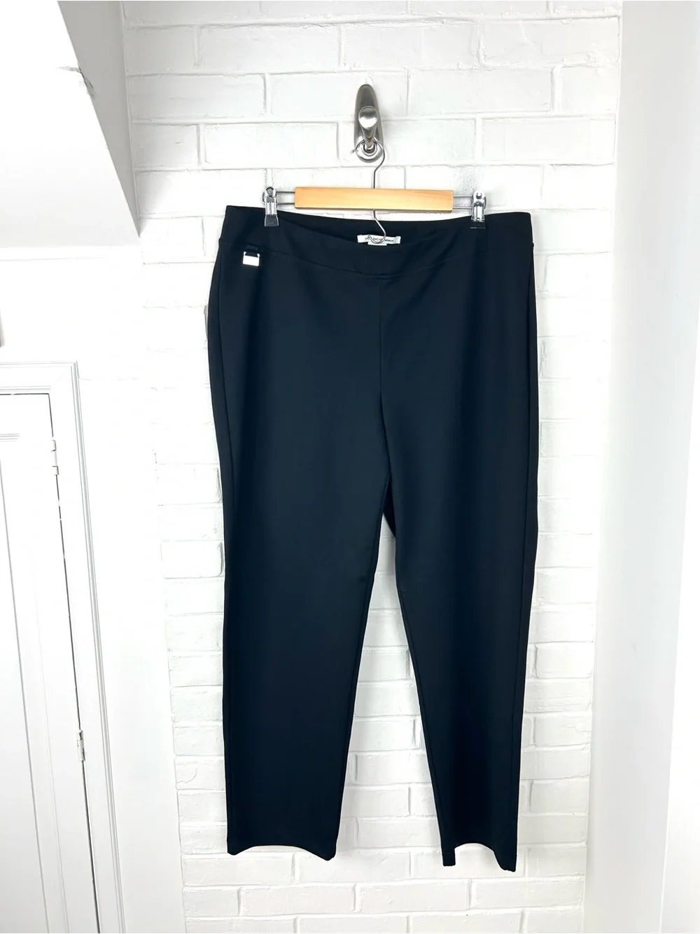Zac & Rachel Black Stretch Ponte Knit Pants Plus Size 1X