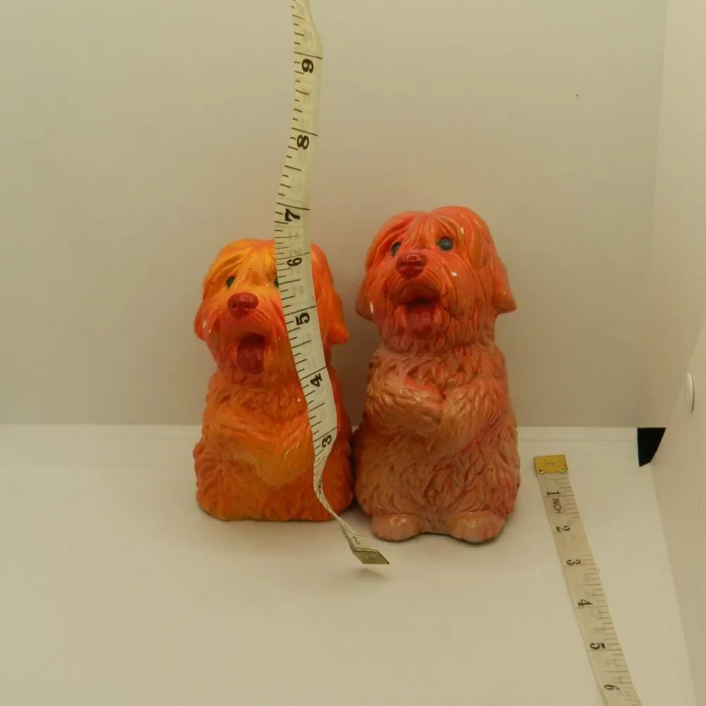 Chalkware Red Puppy Dog Decoration Vintage