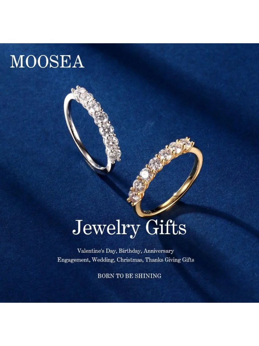 Stunning 7 Stone Moissanite Ring for Women | Lab-Created Gemstone Jewelry
