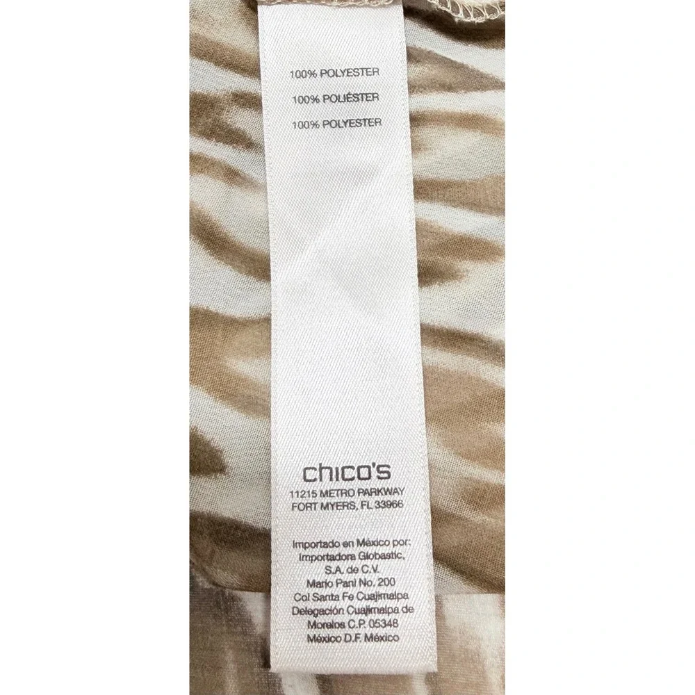 Chicos Animal Leopard Print Sleeveless high‎ low hem Sheer Tunic size 1(U.S.8)